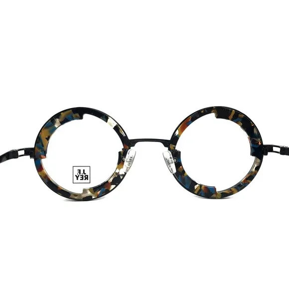 J.F. Rey Eyeglasses Frames JF3024 0051 BJ Yellow Blue Galaxy Round 39-31-148 - Picture 8 of 13